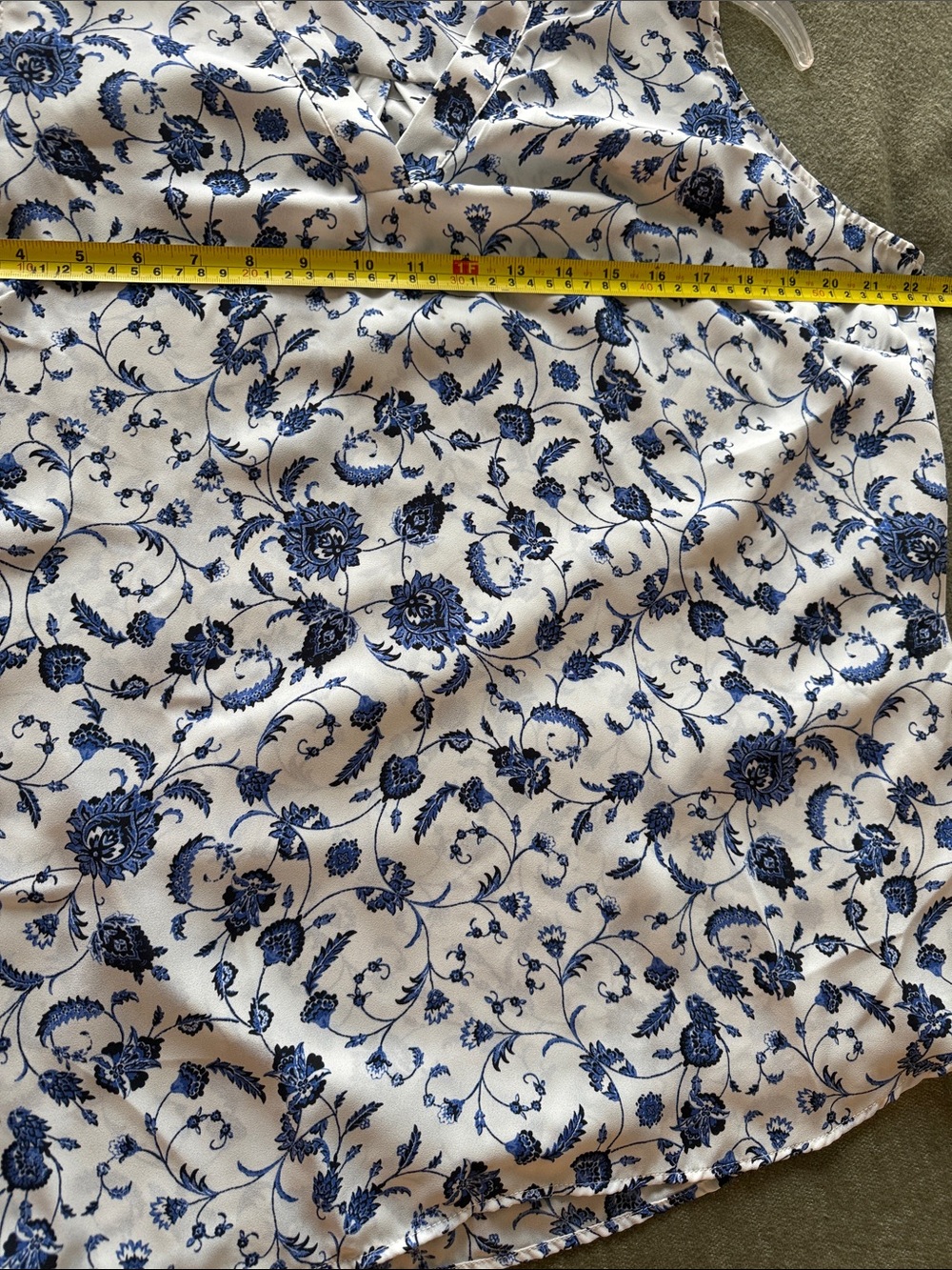 Adrianna Papell Sleeveless Blouse White/Blue XL - Picture 4 of 5